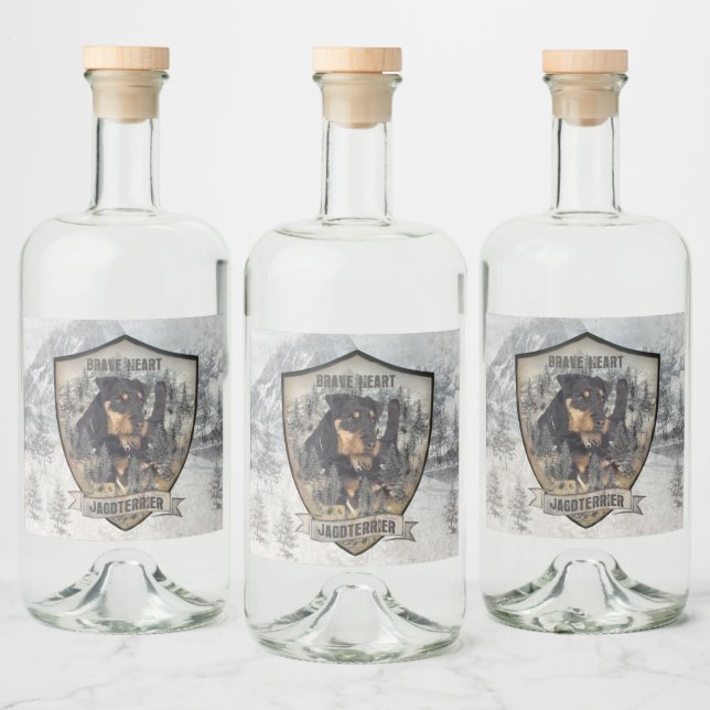 Tyska jaktterrier (Jagdskräcker) Spritflaskor Etikett (Flaskor)