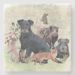 Tyska jaktterrier (Jagdskräcker) Stenunderlägg