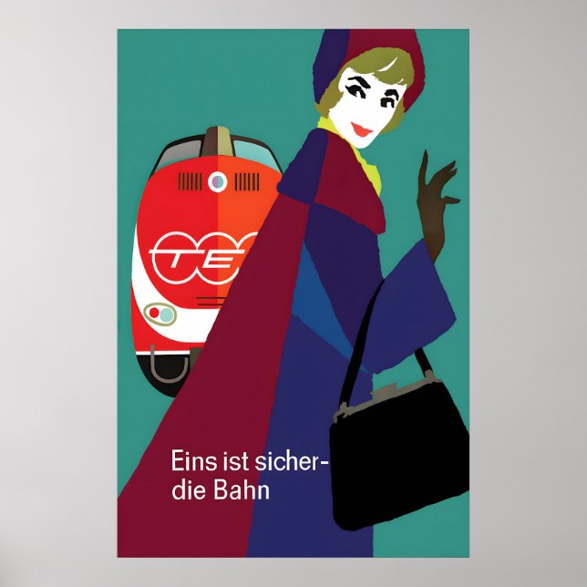 Tyska järnvägar TEE 1962 Affisch Vintage Hög Hasti (Framsidan)