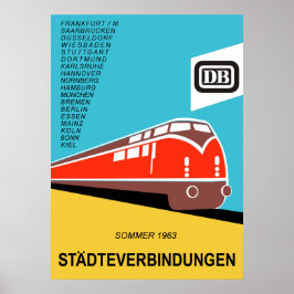 Tyska järnvägen vintage resor poster