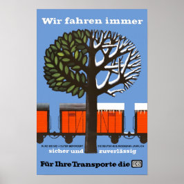 Tyska järnvägen vintage resor poster