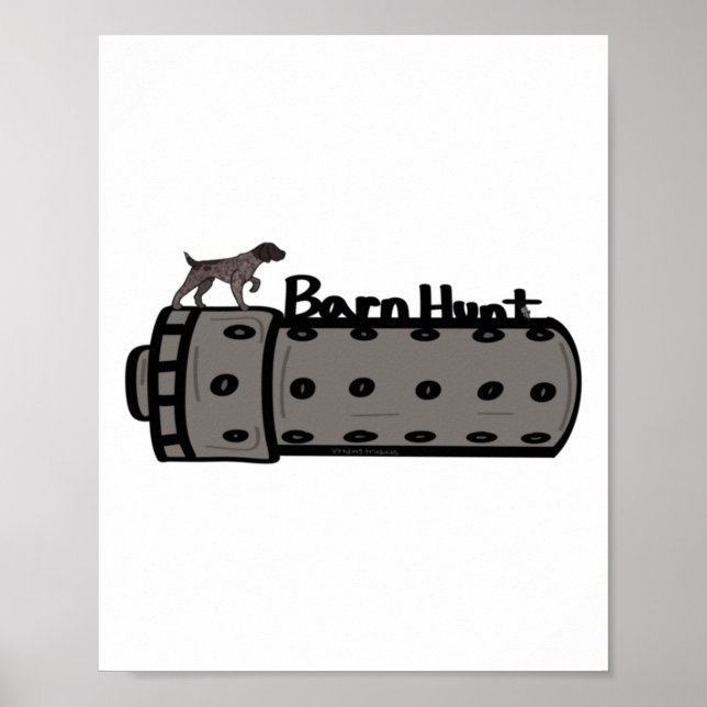Tyska Kort Hair Pointer Barnjaga Sticker Poster (Framsidan)