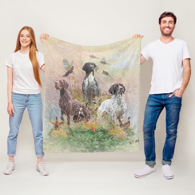 Tyska korthögtalare (GSP), jaktfasoner Fleecefilt (På plats)