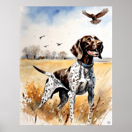 Tyska kortkommandon - Hund Art Print Poster