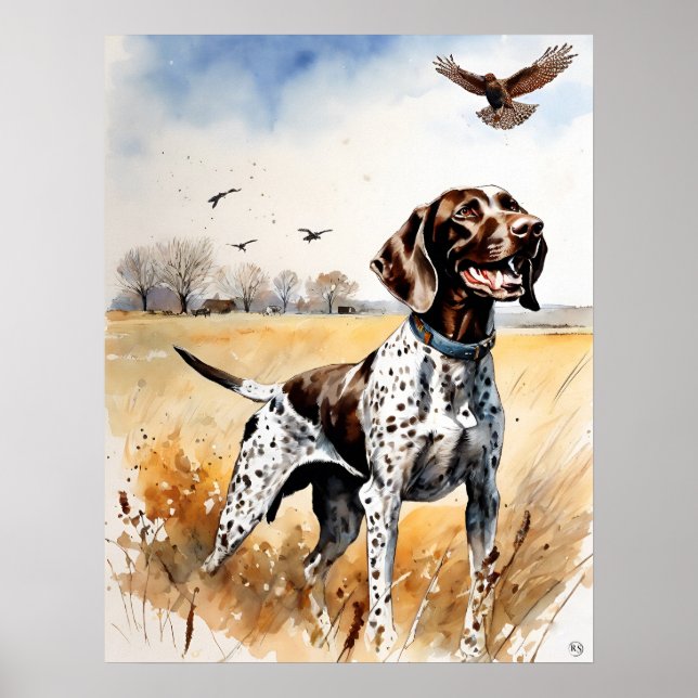 Tyska kortkommandon - Hund Art Print Poster (Framsidan)