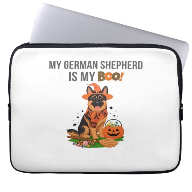 Tyska kortstolpar Hund - Halloween Måne Si Laptop Fodral (Framsidan)