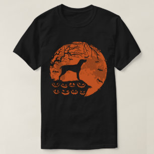 Tyska kortstolpar och Måne Halloween Hund T Shirt