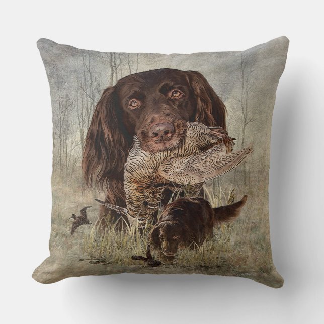 Tyska Långhåriga pekare Kudde (Framsida)