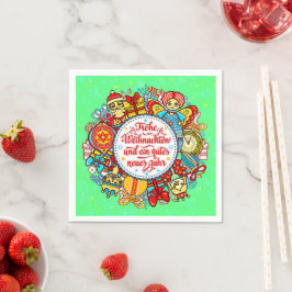 Tyska Lycklig-jul och Gott nytt år Pappersservett