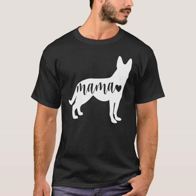 Tyska Mamman Shepherd Hund With Heart T Shirt (Framsida)