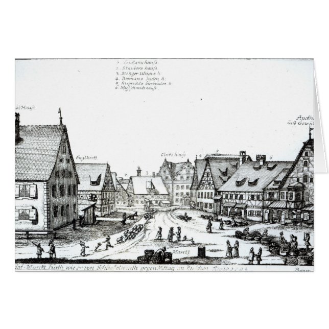 Tyska marknadsplatsen, 1704 hälsningskort (Framsidan Horizontal)