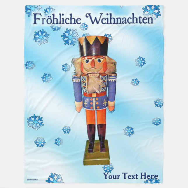 Tyska Nutcracker - Fröhliche Weihnachten Fleecefilt (Framsidan)
