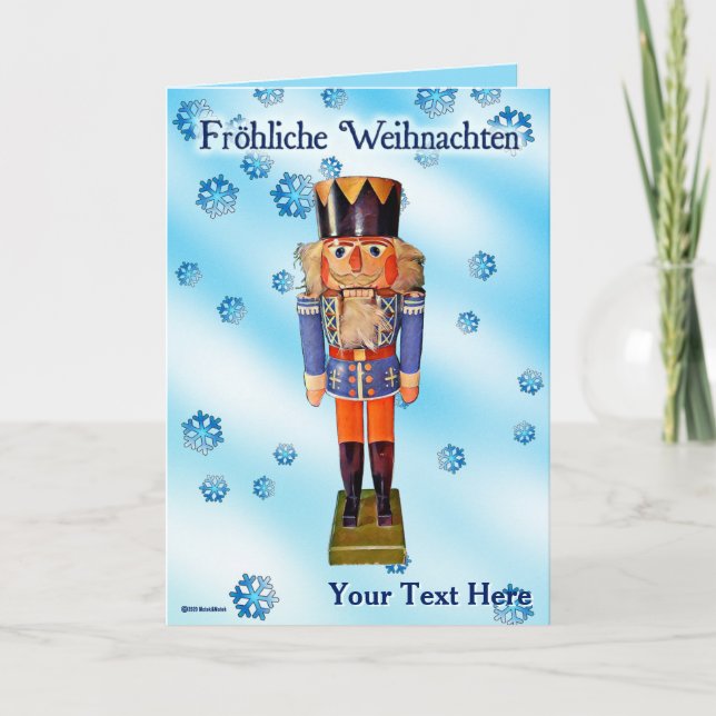 Tyska Nutcracker - Fröhliche Weihnachten Kort (Framsida)