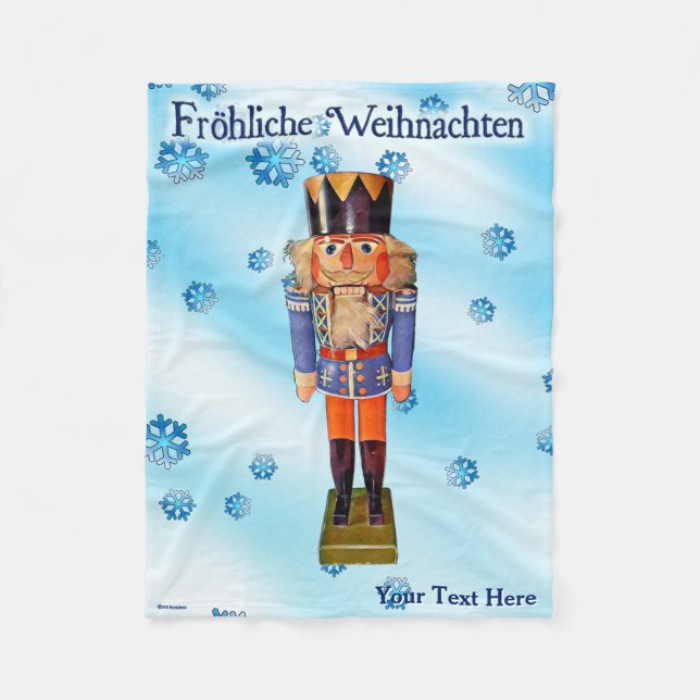Tyska Nutcracker - Fröhliche Weihnachten Ull B Fleecefilt (Framsidan)