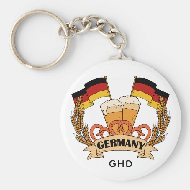 Tyska nyckelringar av Beer anpassningsbar monogram (Framsidan)