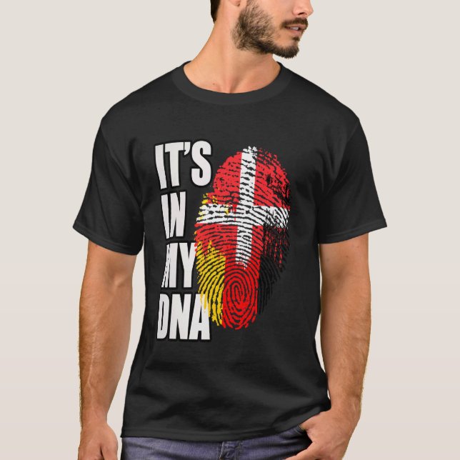 Tyska och danska DNA-arvflagga T Shirt (Framsida)