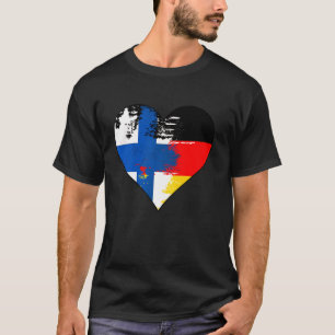 Tyska och Finlands hjärta arv flagga T Shirt
