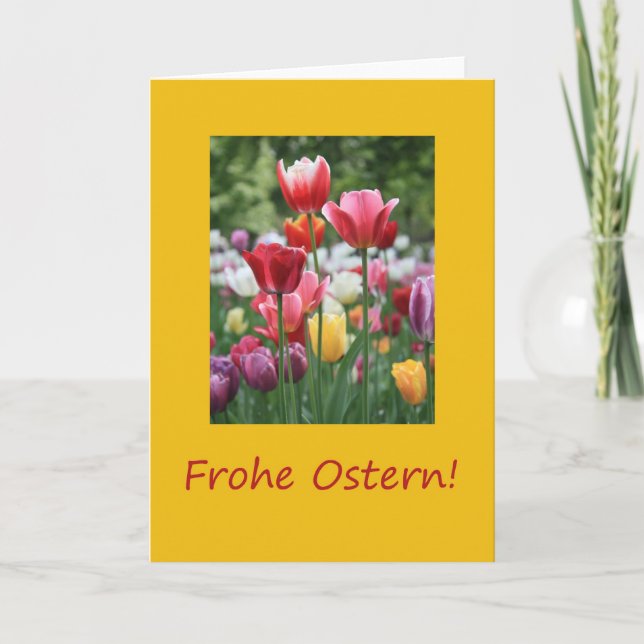 Tyska Påsk Tulips Helgkort (Framsida)