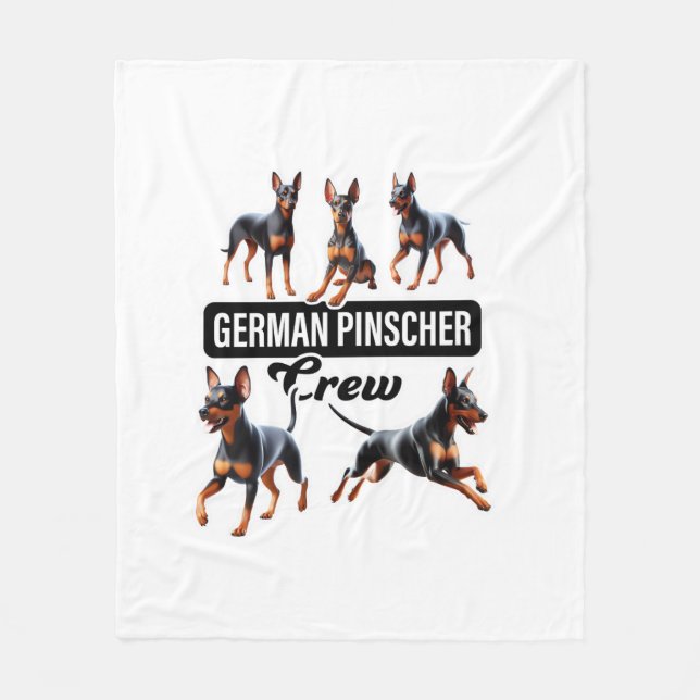 Tyska Pinscher Crew Fleecefilt (Framsidan)