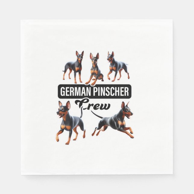 Tyska Pinscher Crew Pappersservett (Framsidan)