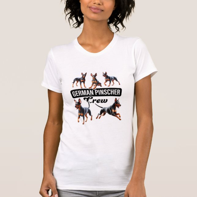 Tyska Pinscher Crew T Shirt (Framsida)