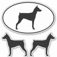 Tyska Pinscher Hund aveln Silhouettes Sticker Set