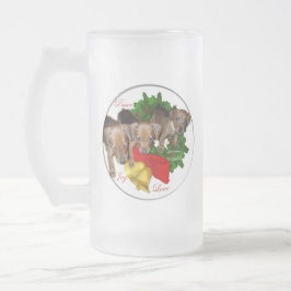 Tyska Pinscher-julklappar Frostat Ölglas