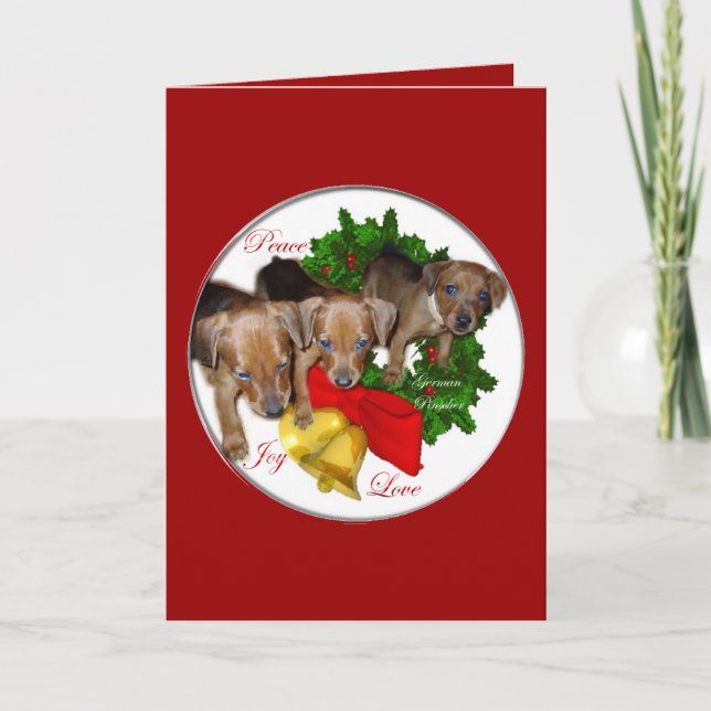 Tyska Pinscher-julklappar Helgkort (Framsida)