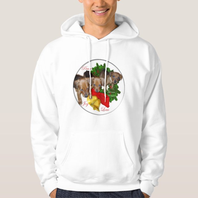 Tyska Pinscher-julklappar Hoodie (Framsida)