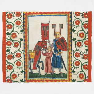 TYSKA POET SOM TEUTONIC KNIGHT MEDIEVAL MINIATUR FLEECEFILT
