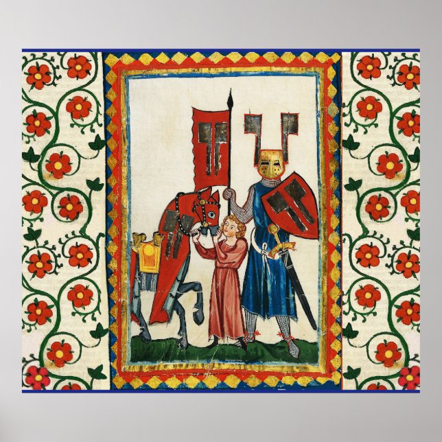 TYSKA POET SOM TEUTONIC KNIGHT MEDIEVAL MINIATUR POSTER (Framsidan)