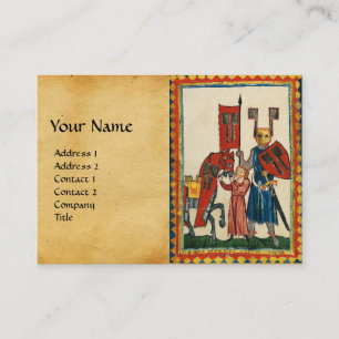 TYSKA POET SOM TEUTONIC KNIGHT MEDIEVAL MINIATUR VISITKORT
