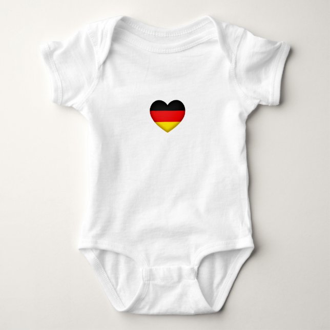 Tyska Pridet Black Red Guld Heart Emblem T Shirt (Framsida)