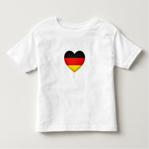 Tyska Pridet Black Red Guld Heart Emblem T Shirt