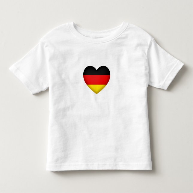 Tyska Pridet Black Red Guld Heart Emblem T Shirt (Framsida)