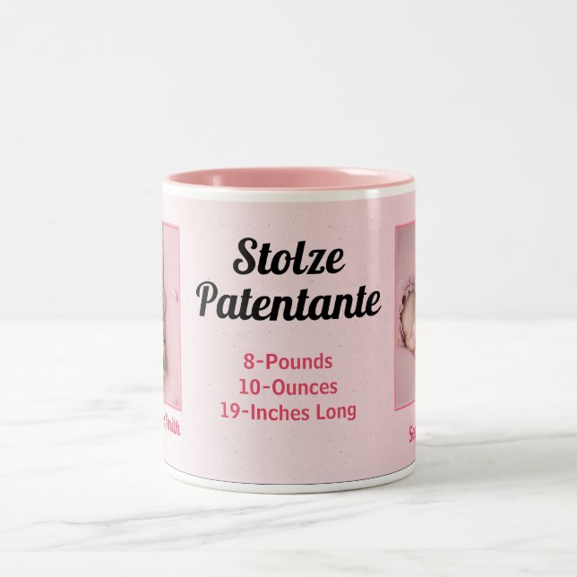 Tyska Proud Godmor Nyfödd bebis Photo Två-Tonad Mugg (Center)