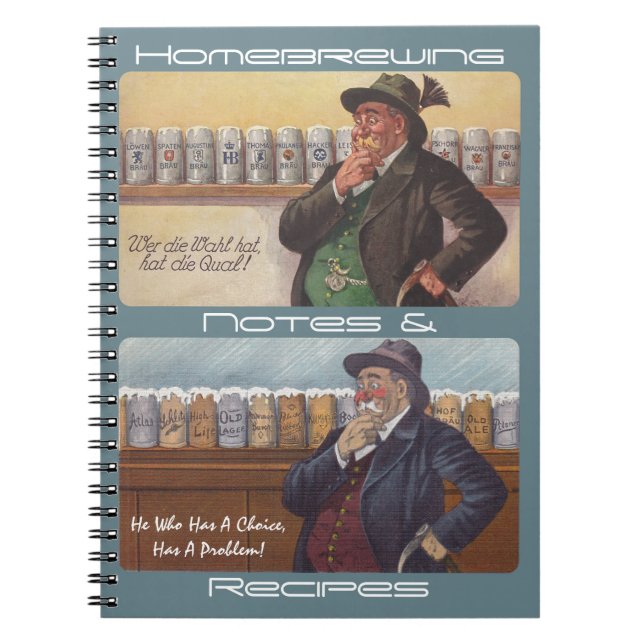 Tyska ProverbanteckningsbokHomebrewing recept Anteckningsbok Med Spiral (Framsidan)