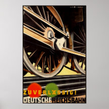 Tyska Reichsbah vintage resor poster