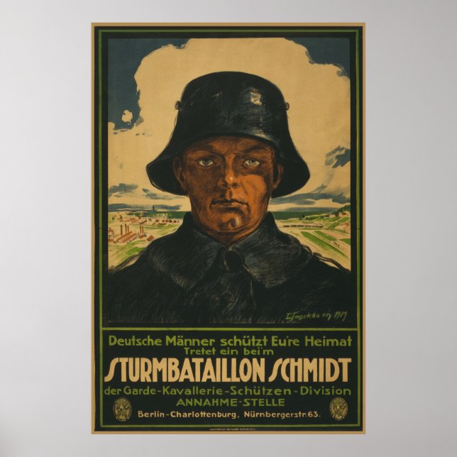 Tyska rekryteringsstationen Sturmbatallion Schmidt Poster (Framsidan)