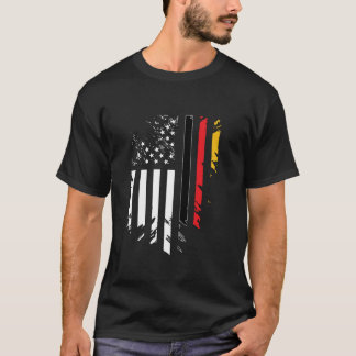 Tyska rötter amerikanska kronor Tysklanda USA flag T Shirt