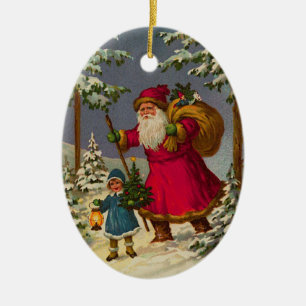 Tyska Santa julprydnadar Julgransprydnad Keramik