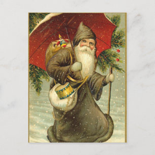 Tyska Santa julvykort Helg Vykort