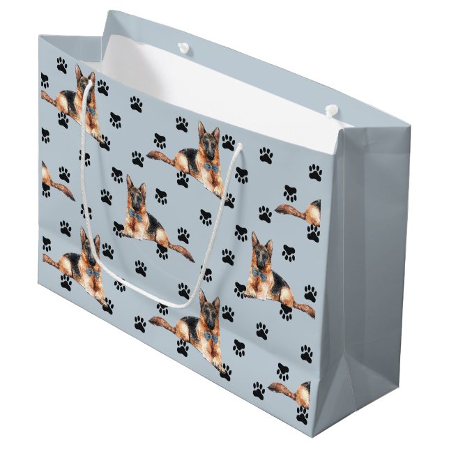 Tyska schackherde Hund Paw Skriv ut Mönster (Framsidan Vinklad)