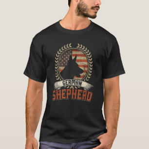 Tyska schepherd American Flagga Usa Patriotic Hund T Shirt