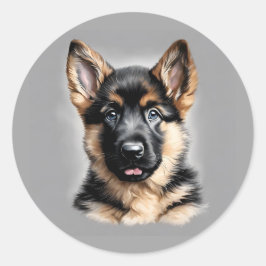Tyska schepherd Puppy Stickers Runt Klistermärke