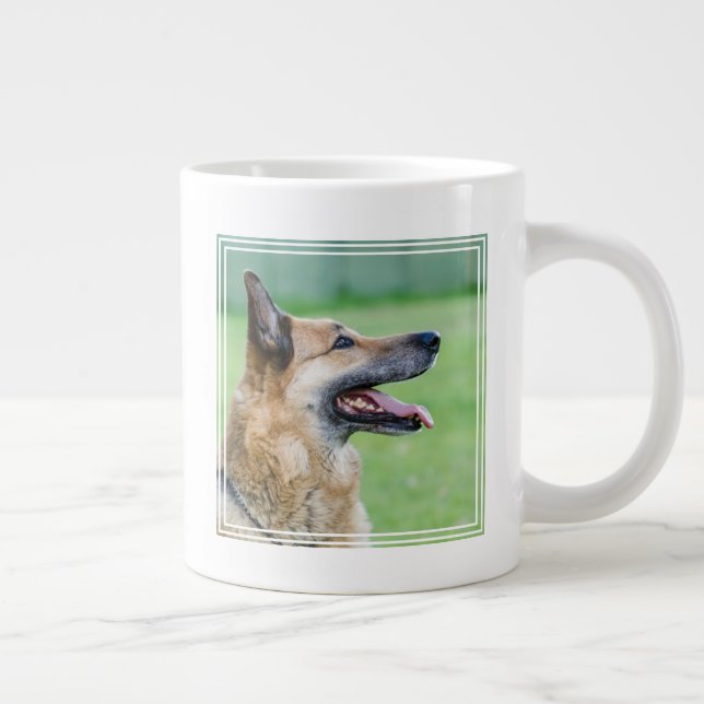 Tyska schepherde Side Porträtt Jumbo Mugg (Höger)