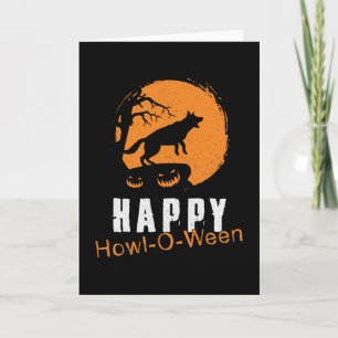 Tyska schephern Lycklig Howl-O-Ween-Vintagen Lusny Kort