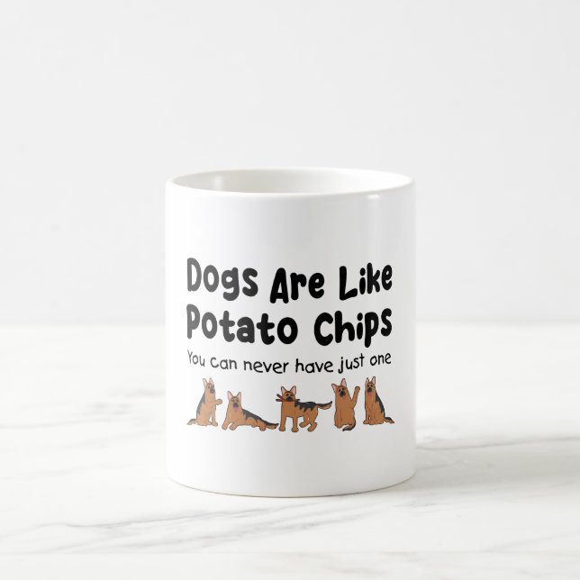 Tyska shefherd Hundar är som potatis K9 Älskare Kaffemugg (Center)