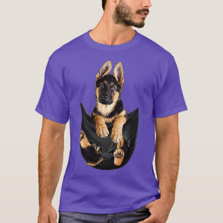 Tyska shefherd in Pocket Rolig hund Älskare Gifts T Shirt