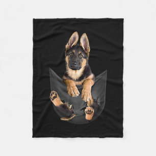 Tyska shefherd in Pocket T-Shirt Rolig hund Älska Fleecefilt